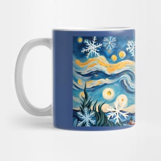 Snowflakes van Gogh Style Mug